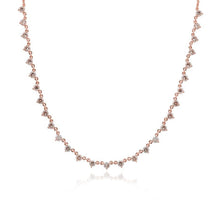 Load image into Gallery viewer, Three Prongs Setting Diamond Spaced Chain Necklace