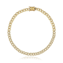 Load image into Gallery viewer, Small Diamond Cuban Chain Bracelet