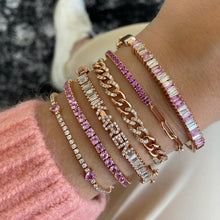 Load image into Gallery viewer, Half and Half Black Diamond Tennis Bracelet