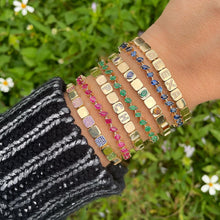 Load image into Gallery viewer, Gemstone Multi Shape Tennis Bracelet