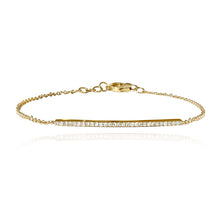 Load image into Gallery viewer, Elegant diamond bar bracelet in 14k gold, luxury diamond jewelry, meaningful fine jewelry online collection.