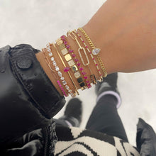 Load image into Gallery viewer, Large Golden Spaced Pave Square Bracelet