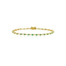 Load image into Gallery viewer, Gemstone and Diamonds Segment Tennis Bracelet