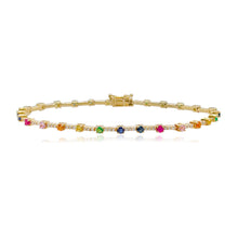 Load image into Gallery viewer, Rainbow and Diamonds Segment Tennis Bracelet