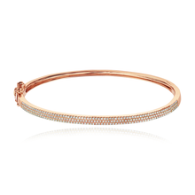 Load image into Gallery viewer, Three Line Pave Bangle