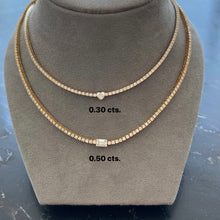 Load image into Gallery viewer, Solitaire Diamond Tennis Necklace