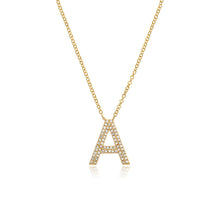 Load image into Gallery viewer, Double Row Pave Initial Necklace