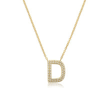 Load image into Gallery viewer, Double Row Pave Initial Necklace