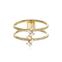 Load image into Gallery viewer, Double Band Baguette Ring