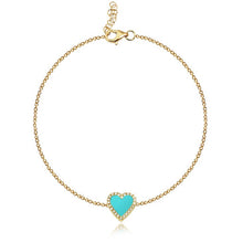 Load image into Gallery viewer, Small Pave Outline Stone Heart Bracelet