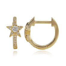 Load image into Gallery viewer, Center Star Pave Huggie