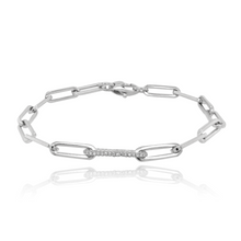 Load image into Gallery viewer, All Around Diamond Link Paperclip Bracelet