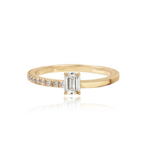 Load image into Gallery viewer, Half Pave and Half Gold Solitaire Ring