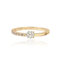 Load image into Gallery viewer, Half Pave and Half Gold Solitaire Ring