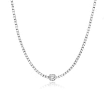 Load image into Gallery viewer, Bezel Solitaire Diamond Tennis Necklace