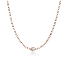 Load image into Gallery viewer, Bezel Solitaire Diamond Tennis Necklace