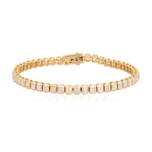 Load image into Gallery viewer, Bezel Emerald Cut Diamond Tennis Bracelet