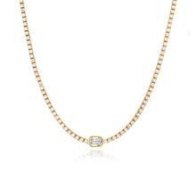 Load image into Gallery viewer, Bezel Solitaire Diamond Tennis Necklace