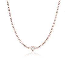Load image into Gallery viewer, Bezel Solitaire Diamond Tennis Necklace