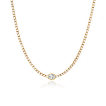 Load image into Gallery viewer, Bezel Solitaire Diamond Tennis Necklace