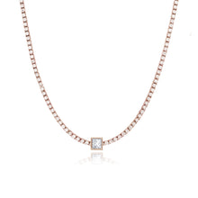 Load image into Gallery viewer, Bezel Solitaire Diamond Tennis Necklace