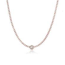 Load image into Gallery viewer, Bezel Solitaire Diamond Tennis Necklace