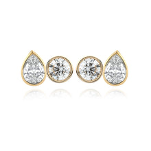 Load image into Gallery viewer, Two-Diamond Bezel Stud Earring