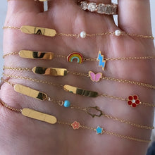 Load image into Gallery viewer, Enamel Rainbow and Lightning Bolt Girls Id Bracelet