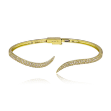 Load image into Gallery viewer, Curved Pave Claw Bangle