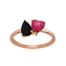 Load image into Gallery viewer, Small Two-Gemstones Gold Ring