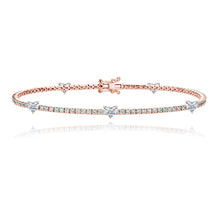 Load image into Gallery viewer, Five Diamond Heart Tennis Bracelet