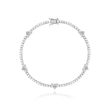 Load image into Gallery viewer, Five Diamond Heart Tennis Bracelet