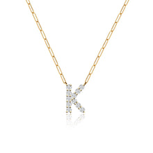 Load image into Gallery viewer, Paperclip Initial Necklace
