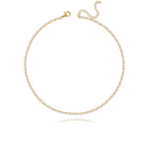 Load image into Gallery viewer, Diamond Tennis Choker with brilliant stones in 14k gold, a timeless luxury jewelry essential