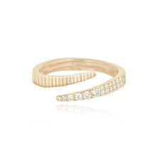 Load image into Gallery viewer, Fluted Swirl Gold and Pave Ring