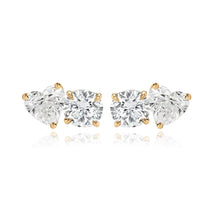 Load image into Gallery viewer, Two-Diamond Stud Earring
