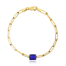 Load image into Gallery viewer, Emerald Cut Gemstone Paperclip Bracelet