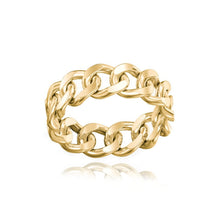 Load image into Gallery viewer, Gold Cuban Chain Ring crafted, a modern choice for fine jewelry online.