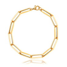 Load image into Gallery viewer, Jumbo Paperclip Bracelet in 14k gold, oversized luxury fine jewelry piece for custom styling.