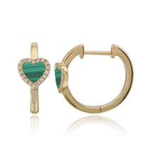 Load image into Gallery viewer, Pave Outline Stone Heart Large Huggies