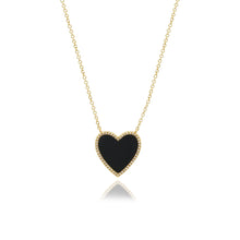 Load image into Gallery viewer, Large Pave Outline Stone Heart Necklace