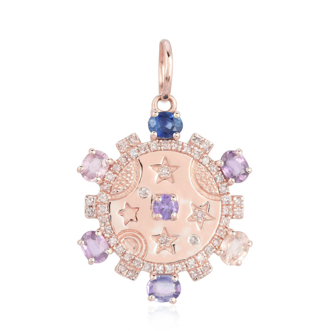 Pink Sapphire Medallion Charm – Alev Jewelry