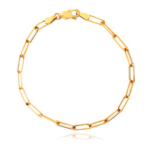 Load image into Gallery viewer, Medium paperclip chain anklet in 14k gold, elegant custom jewelry for a sleek luxury look.