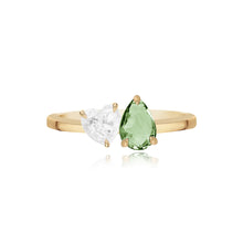 Load image into Gallery viewer, Small Two-Gemstones Gold Ring