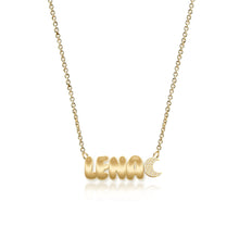 Load image into Gallery viewer, Cutout Gold Name & Pave Charm Necklace