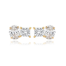 Load image into Gallery viewer, Two-Diamond Stud Earring