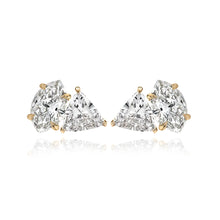Load image into Gallery viewer, Two-Diamond Stud Earring