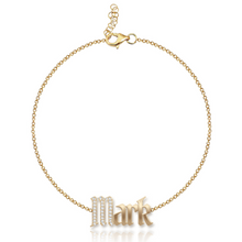Load image into Gallery viewer, Personalized Pave and Gold Chain Bracelet