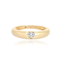 Load image into Gallery viewer, Petite Solitaire Diamond Dome Ring