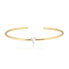 Load image into Gallery viewer, Solitaire Gemstone Cuff Bangle